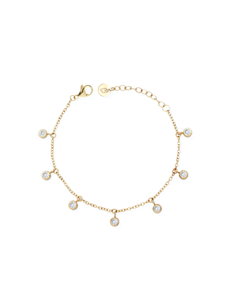 Cavigliera Liu Jo Donna Dorata con Cristalli Pendenti - Gioiello Estivo Elegante