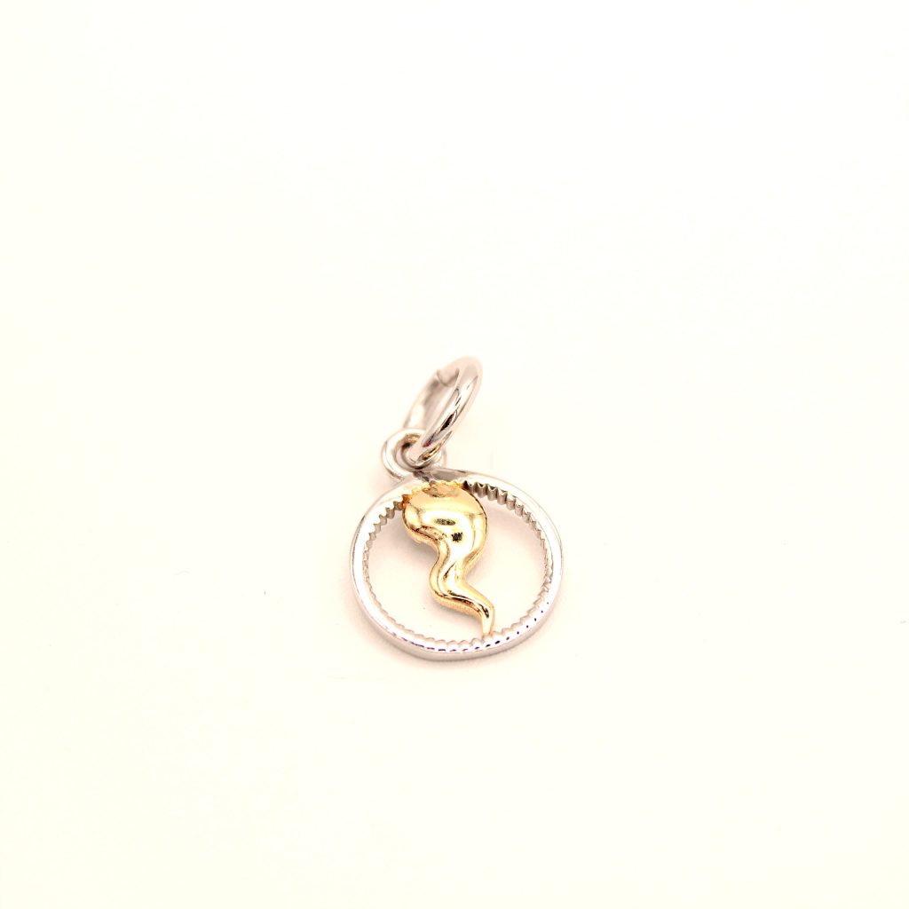Charm Pendente Argento Sterling 925 Made in Italy Peperoncino Portafortuna con Dettagli in Smalto Rosso