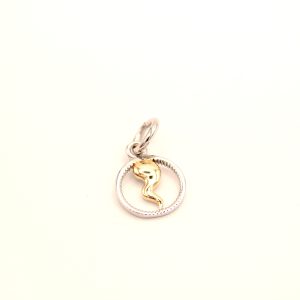 Charm Pendente Argento Sterling 925 Made in Italy Peperoncino Portafortuna con Dettagli in Smalto Rosso