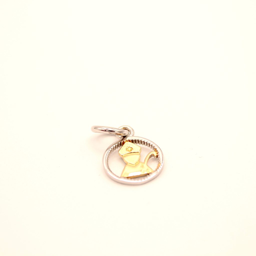 Charm Pendente Argento Sterling 925 Made in Italy San Gennaro Vescovo di Napoli con Dettagli Dorati