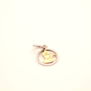 Charm Pendente Argento Sterling 925 Made in Italy San Gennaro Vescovo di Napoli con Dettagli Dorati