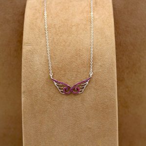 Collana argento Ali Fucsia