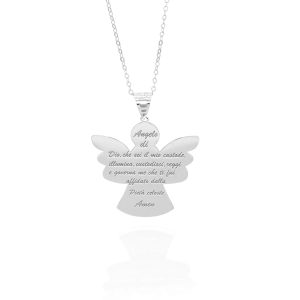 Collana Angelo con Preghiera in Oro 18 Carati Cm 2,00