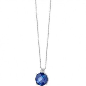 Elegante Collana Comete in Oro con Acquamarina a Goccia e Diamanti - Gioiello Made in Italy