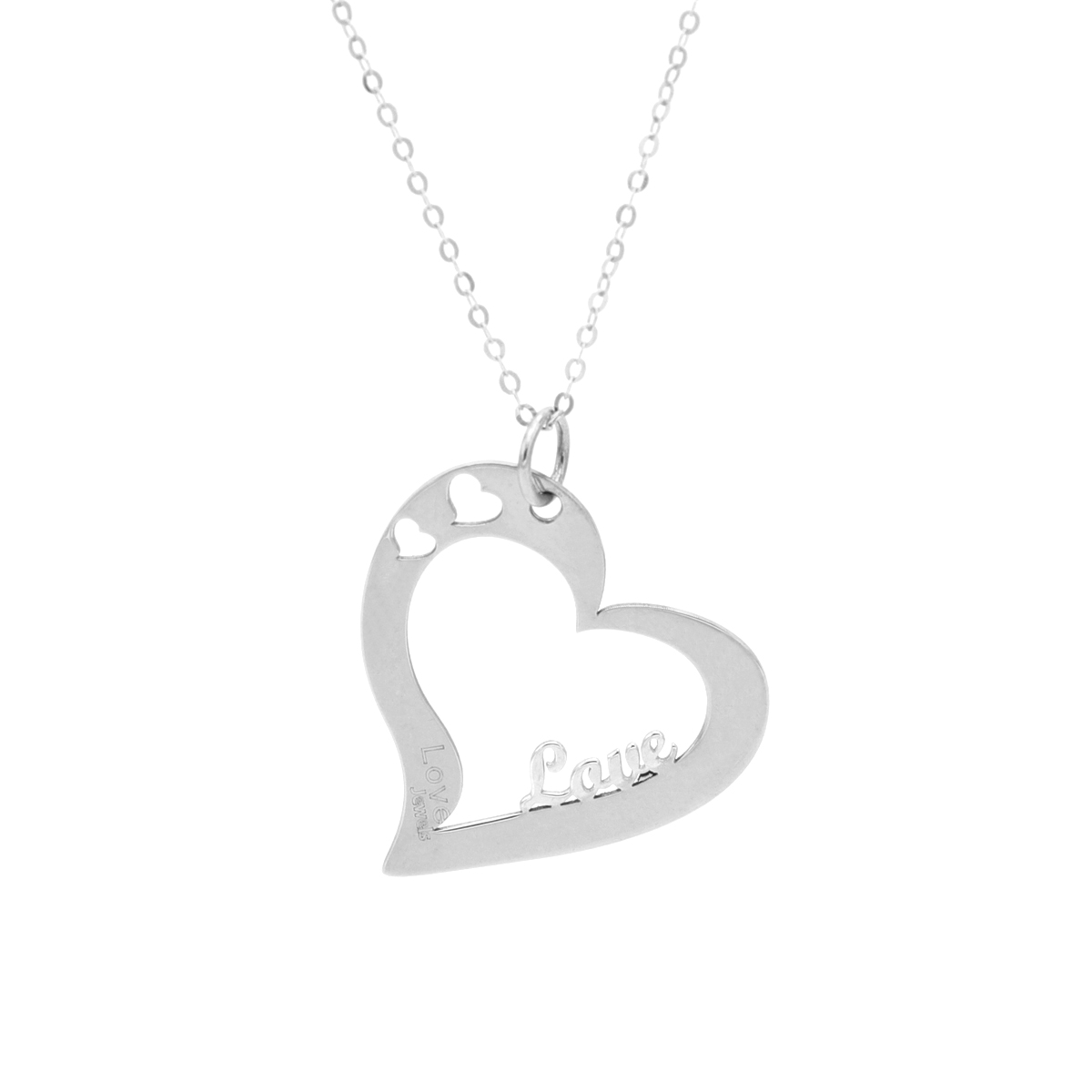 Collana con Cuore Traforato Love in Oro 18 Carati - immagine 2