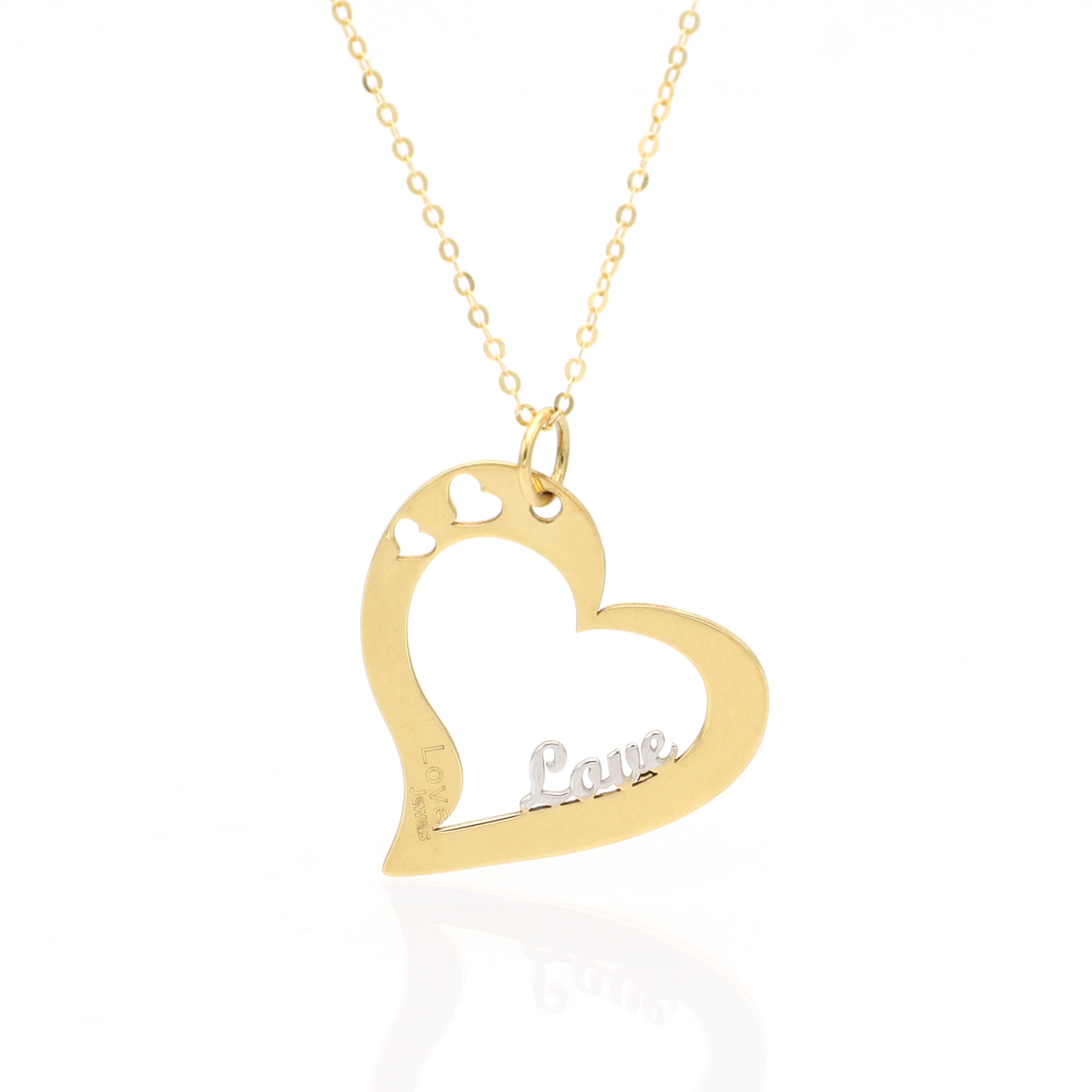 Collana con Cuore Traforato Love in Oro 18 Carati