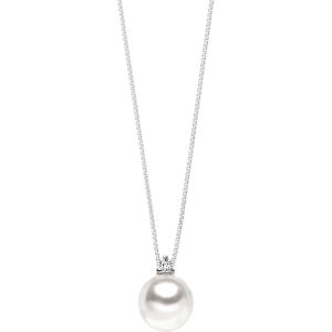 Collana Comete in oro bianco con perla e diamante GLP 521