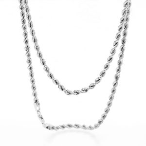 Collana Fune Oro Bianco 18 Carati Unisex da 2,7 MM.