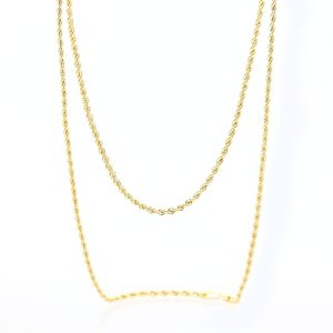 Collana Fune in Oro Giallo 18 Carati Unisex da 1,6 MM.