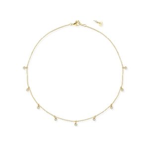 Collana Liu Jo Catena Sottile Dorata con Pendenti Cristalli - Gioiello Delicato ed Elegante