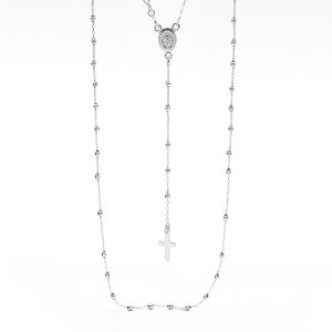 Collana Rosario Oro 18 Carati Pallini Lisci MM 1.9