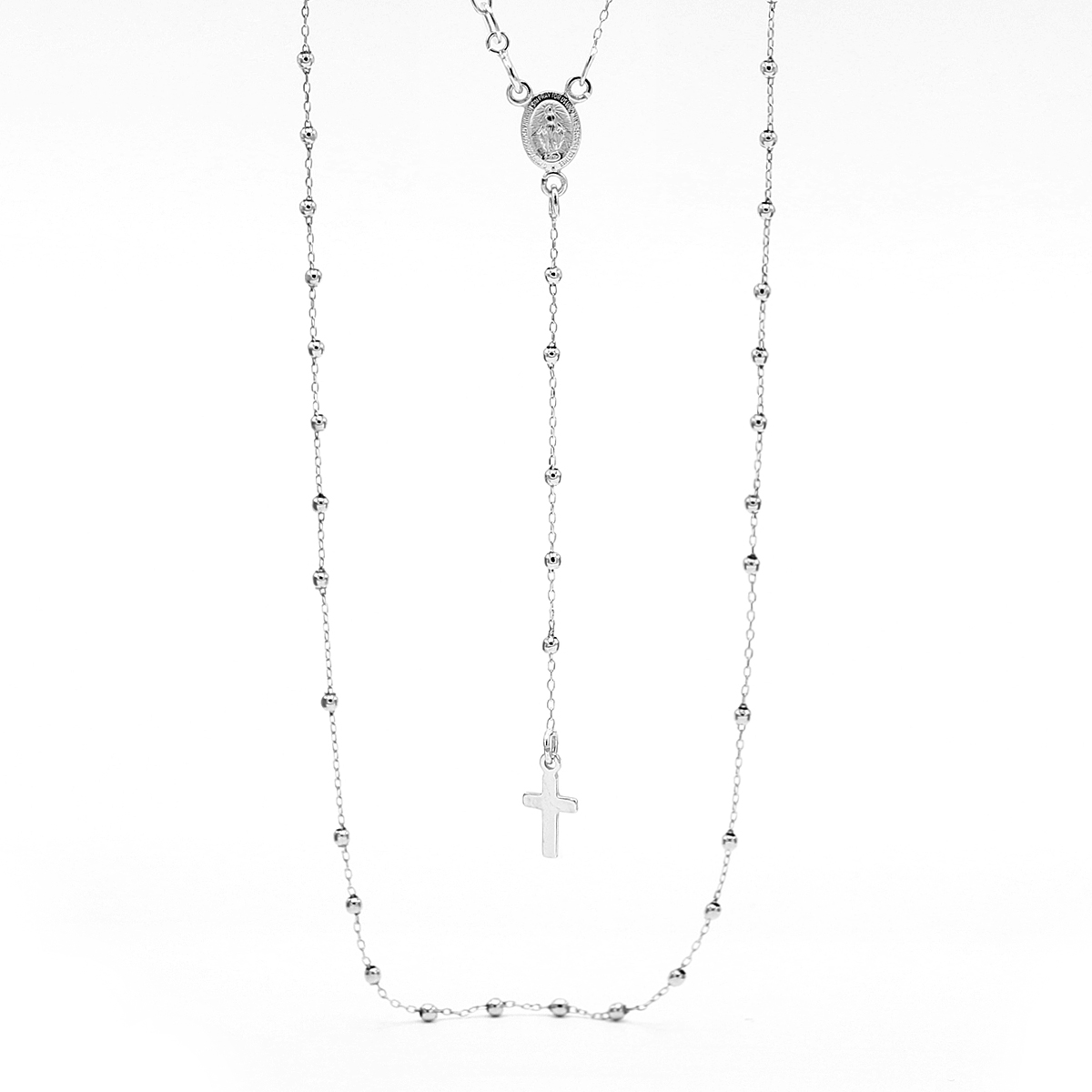 Collana Rosario Oro 18 Carati Pallini Lisci MM 1.9