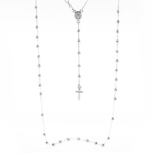 Collana Rosario Oro 18 Carati Pallini Lisci MM 2.5