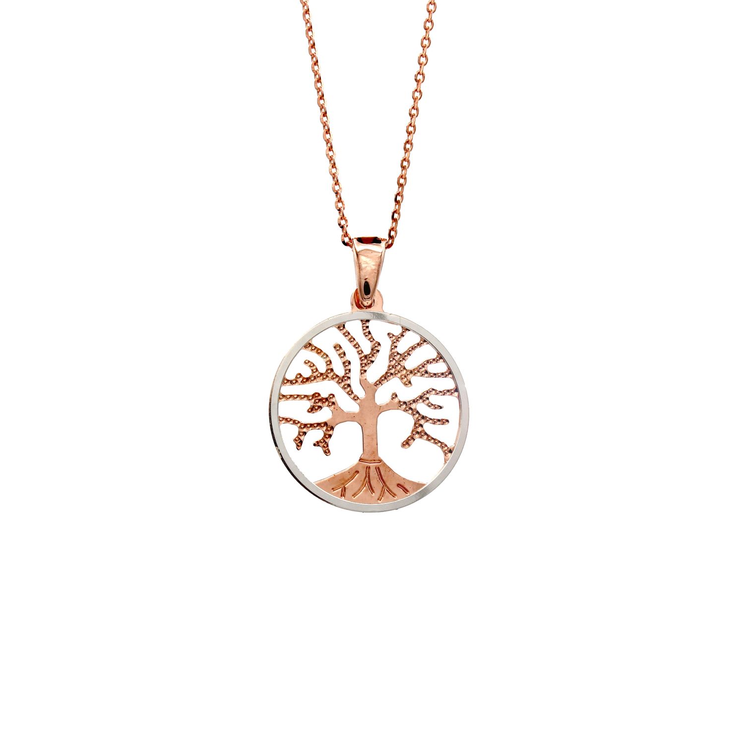 Collana oro rosa 18 carati albero della vita