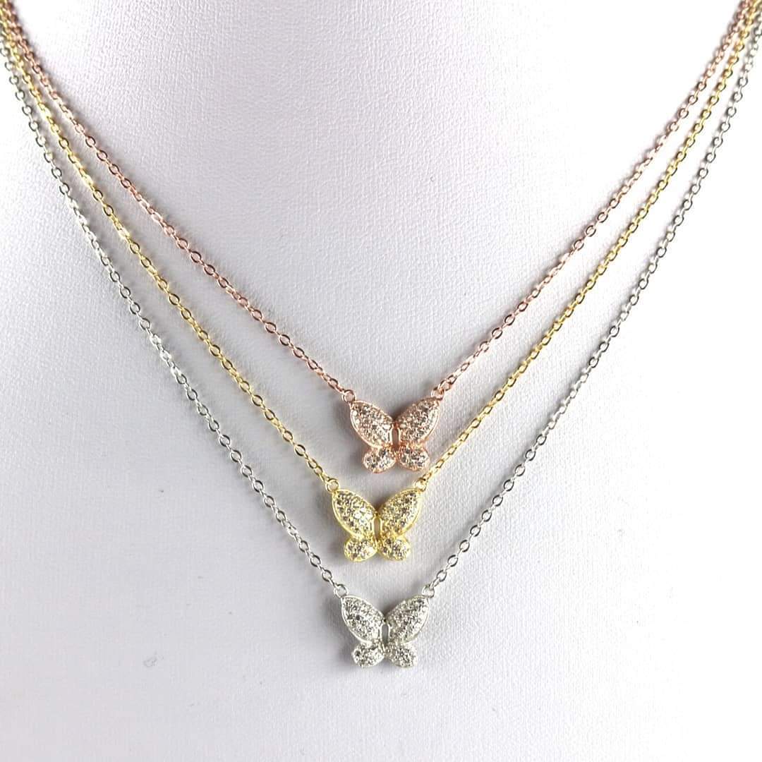 Collana con farfalle in argento 925