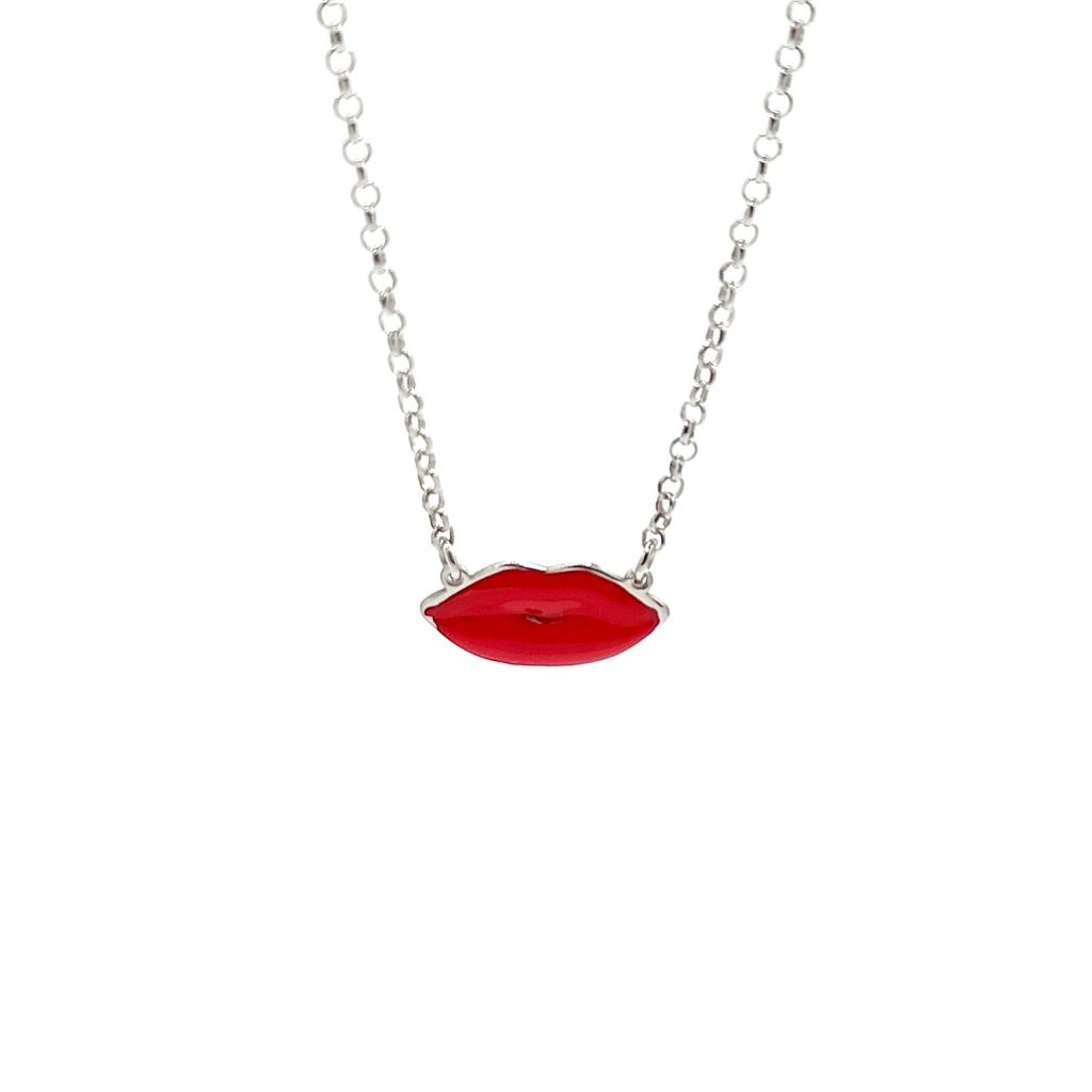 Collana Lolita Bocca Labbra Rosse in argento 925
