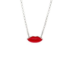 Collana Lolita Bocca Labbra Rosse in argento 925