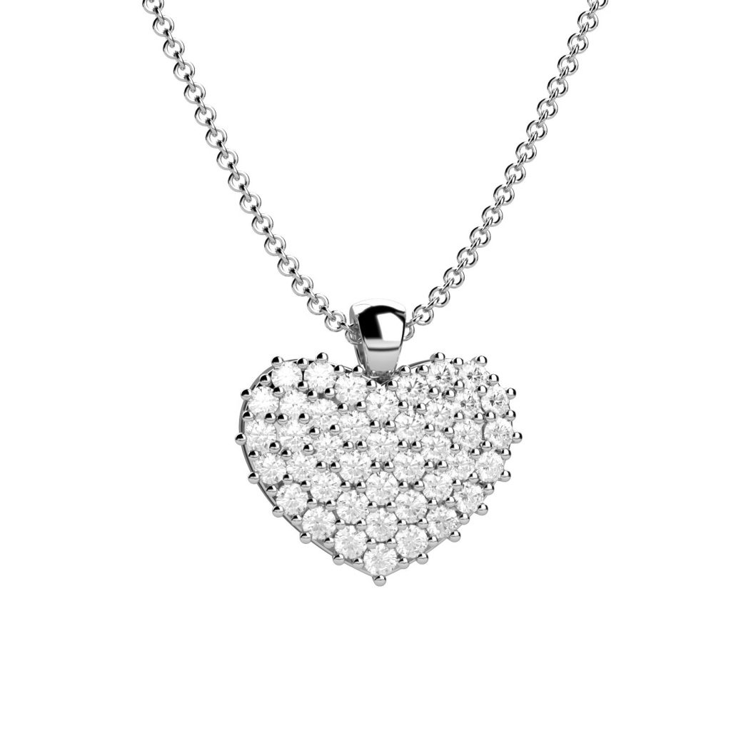 Catenina con Ciondolo Nardelli a Cuore in Oro Giallo e Pavé di Diamanti - Un Battito Prezioso Made in Italy