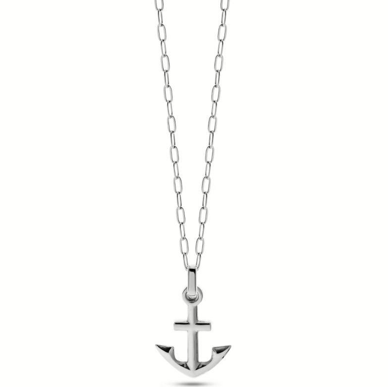 Collana Liu Jo MLJ438 da Uomo con Pendente Ancora. Stile nautico, in Acciaio Silver. Un simbolo di stabilità per un look casual-chic.