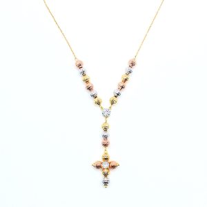Collana Milleluci con Croce in Oro 18 Carati