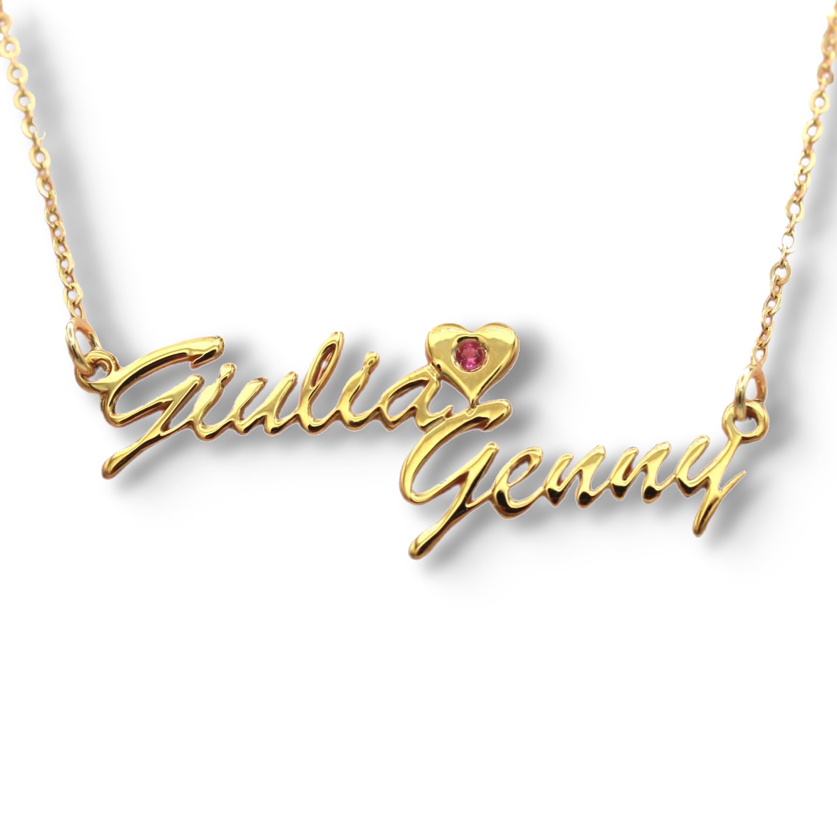 Collana personalizzata con due nomi con cuore