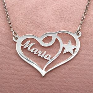 Collana con nome modello cuore in argento 925