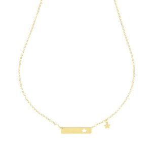 Collana nome con targa in oro 18 carati