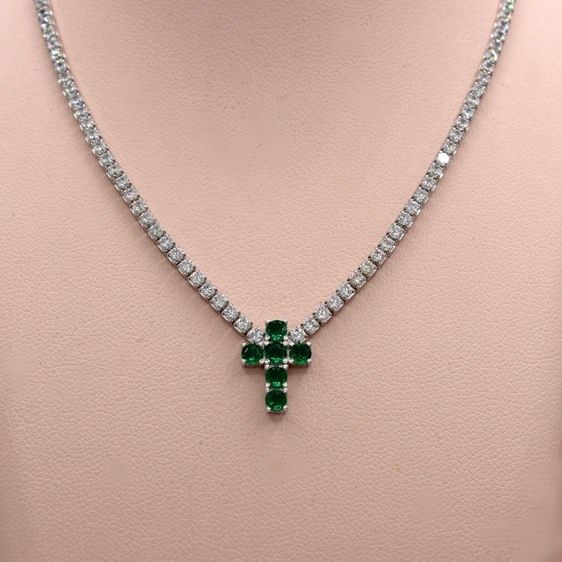 Collana tennis con croce in argento 925 - immagine 2