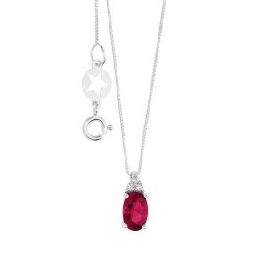Collana donna Comete in Oro Rubino ovale e Diamanti GLB 1616