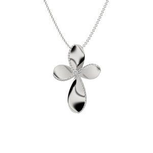 Collana con croce di Nardelli in oro bianco con diamanti PE1983