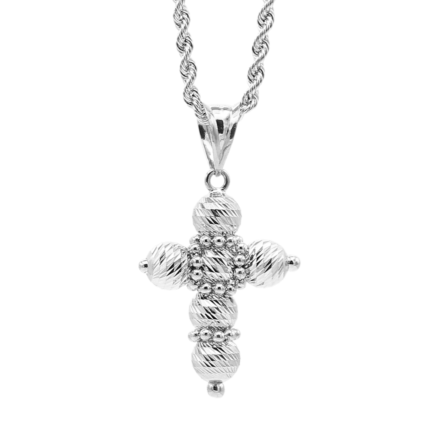 Collana con croce d'oro 18 KT. Diamantata - immagine 2
