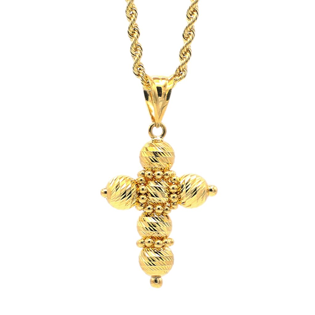 Collana con croce d'oro 18 KT. Diamantata