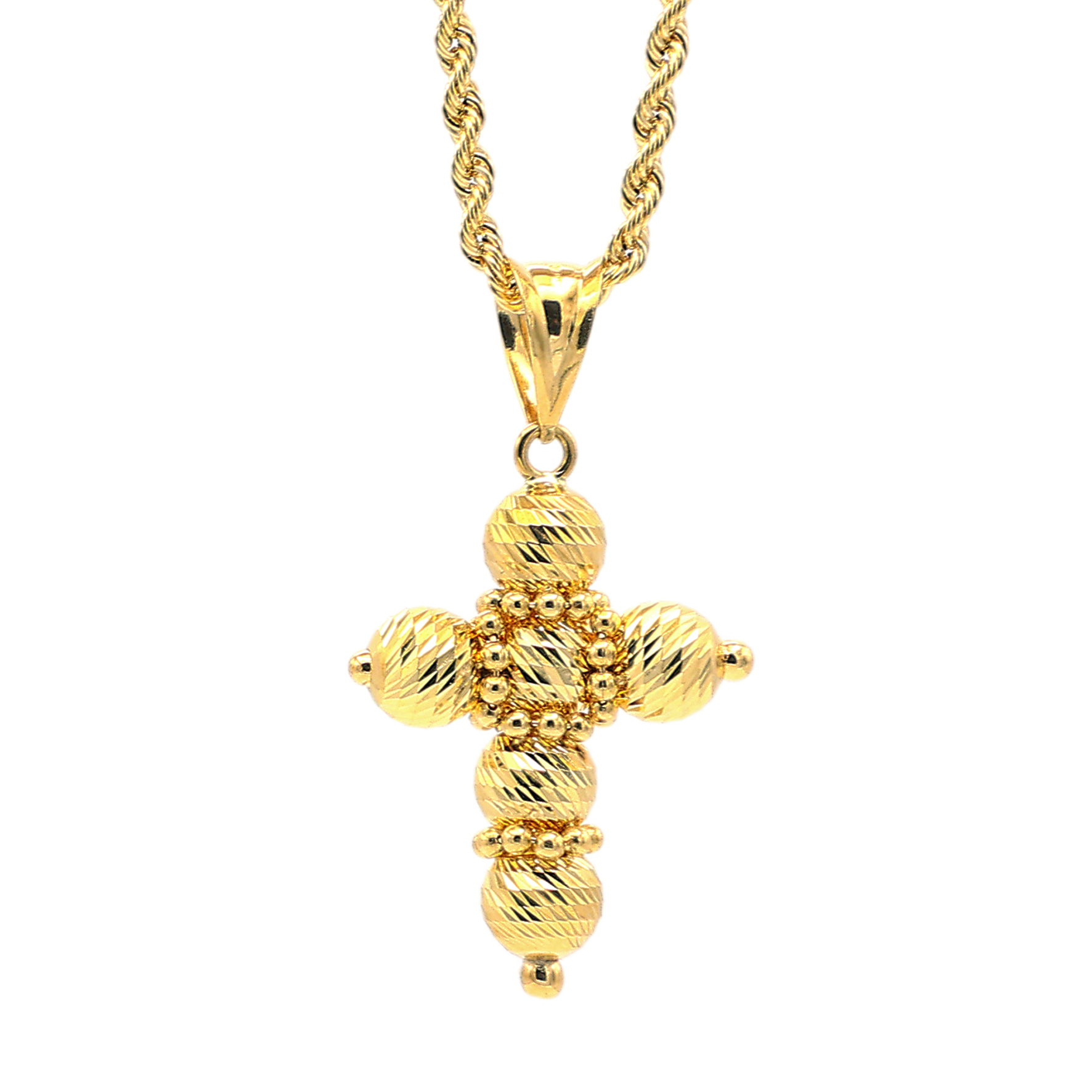 Collana con croce d'oro 18 KT. Diamantata
