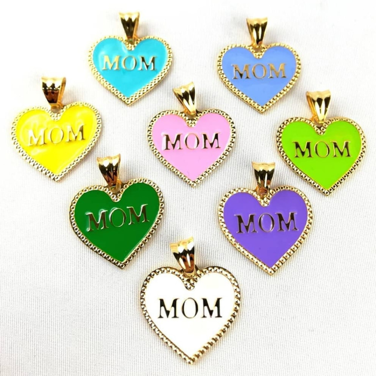 Ciondolo cuore "MOM" con catenina in argento 925