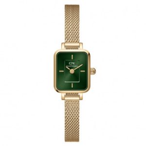 Orologio Daniel Wellington DW00100653 Donna Quadro Mini Oro, Quadrante Verde Smeraldo e Cinturino in Maglia Mesh