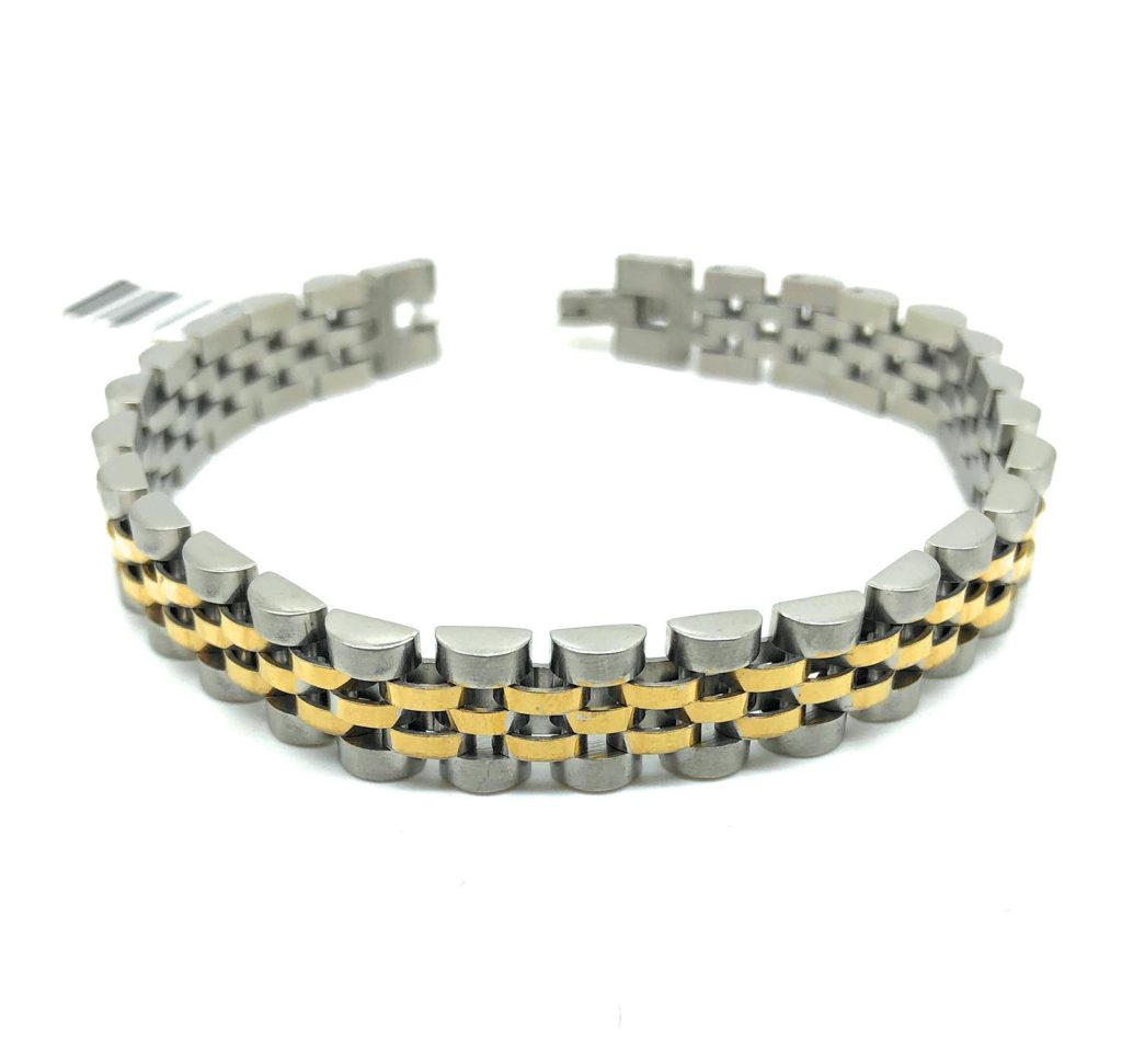 Bracciale in acciaio maglia stile jubilè TRE1