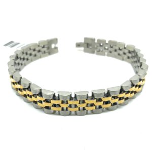 Bracciale in acciaio maglia stile jubilè TRE1