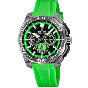 Orologio Festina Chrono Bike F20725/3 Uomo | Quadrante Nero con Dettagli Verde Fluorescente | Movimento Cronografo al Quarzo – Stile Sportivo e Funzionale
