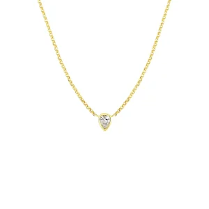 Collana Liu Jo LJ2532 Girocollo Goccia Solitario Zircone Gold | Gioiello Donna Acciaio Pera