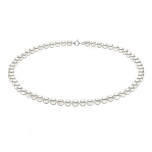 Collana Comete Donna Oro Bianco 18kt con Perle Akoya - Girocollo Elegante e Classico