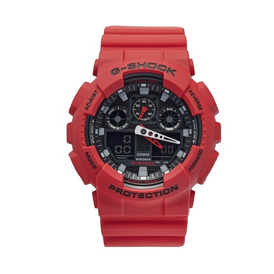 Orologio Casio G-Shock GA-100B-4AER Analogico Digitale Rosso/Nero | Resistenza Urti 200M | Oversize Sportivo Unisex