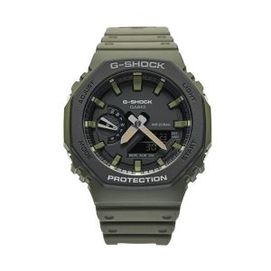 Orologio Casio G-Shock GA-2110SU-3AER "Casioak" Verde Militare | Analogico Digitale Carbon Core Guard | Resistenza Urti 200M Tattico