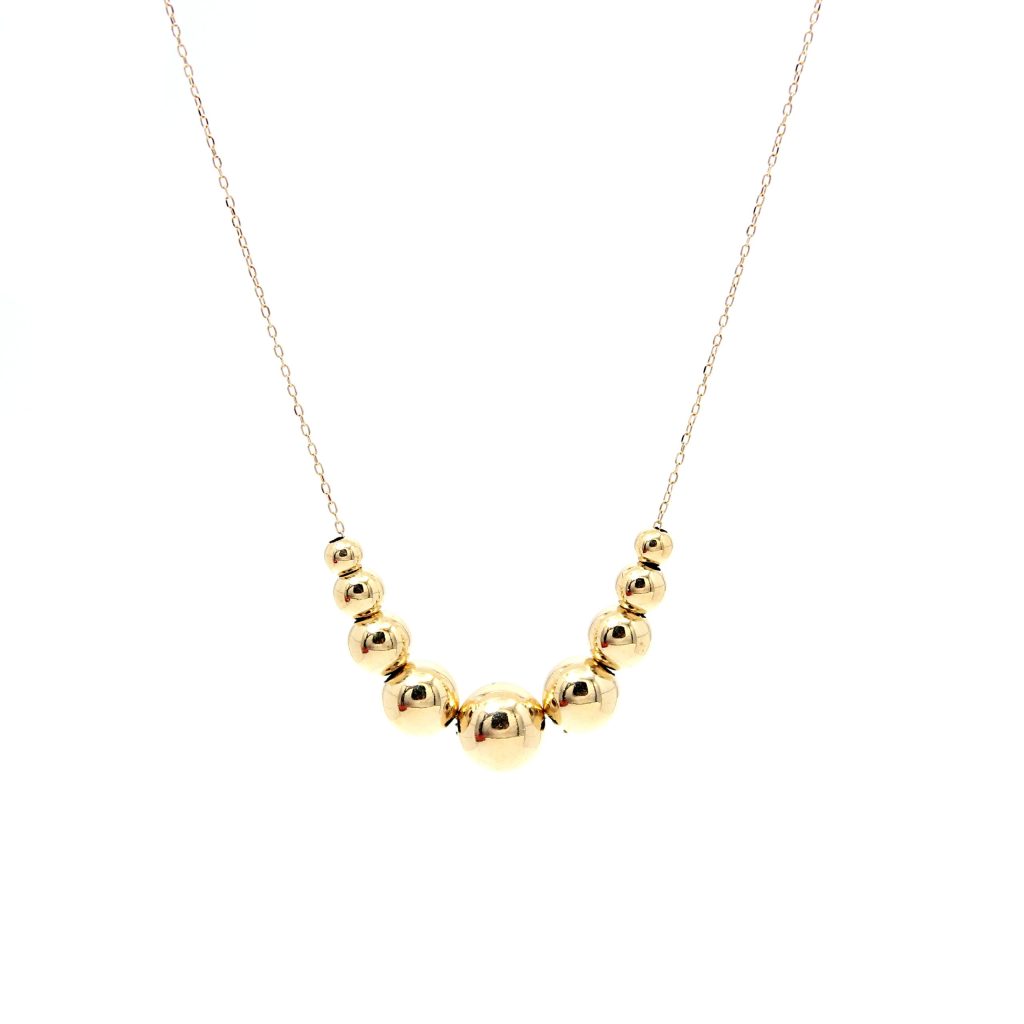 Girocollo Minimal a Sfere Graduate in Oro 18 Carati Made in Italy