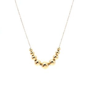 Girocollo Minimal a Sfere Graduate in Oro 18 Carati Made in Italy