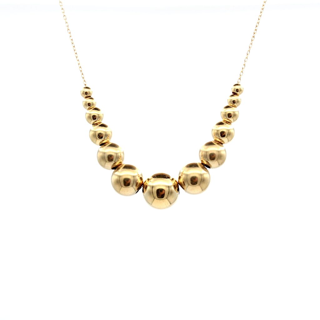 Elegante Girocollo a Sfere Giganti in Oro 18 Carati Made in Italy