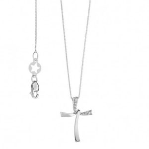 Collana Comete Donna Oro Bianco 18kt Croce con Diamanti - Girocollo Elegante e Prezioso