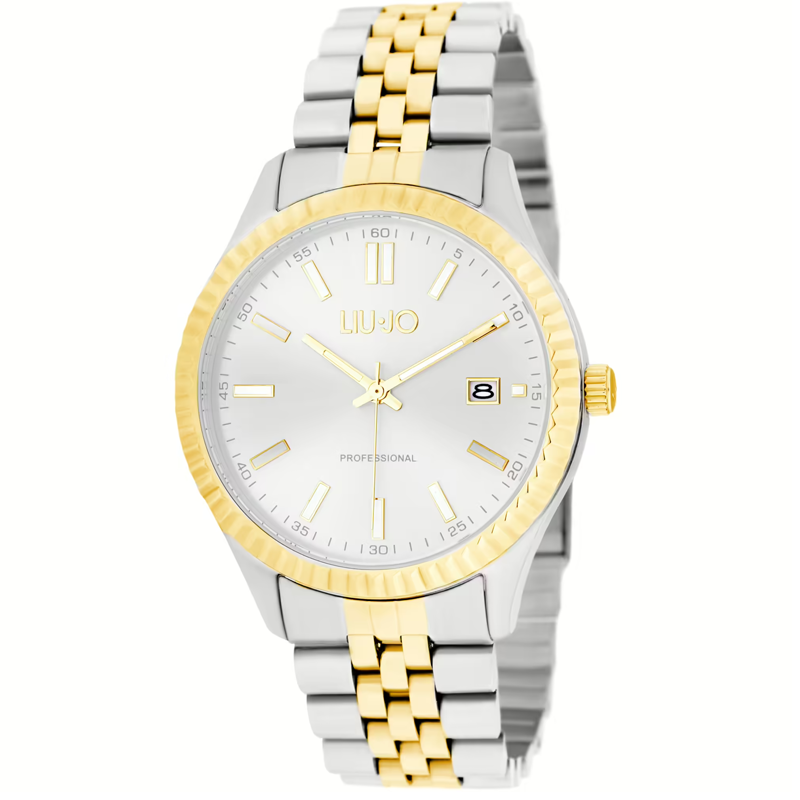 Orologio Liu Jo TLJ2294 Uomo/Unisex, Bicolor Acciaio e Oro, Quadrante Silver, Lunetta Zigrinata