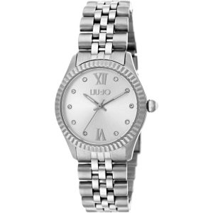 Orologio Liu Jo TLJ1133 Donna, Acciaio Silver, Lunetta Zigrinata, Cristalli e Numeri Romani