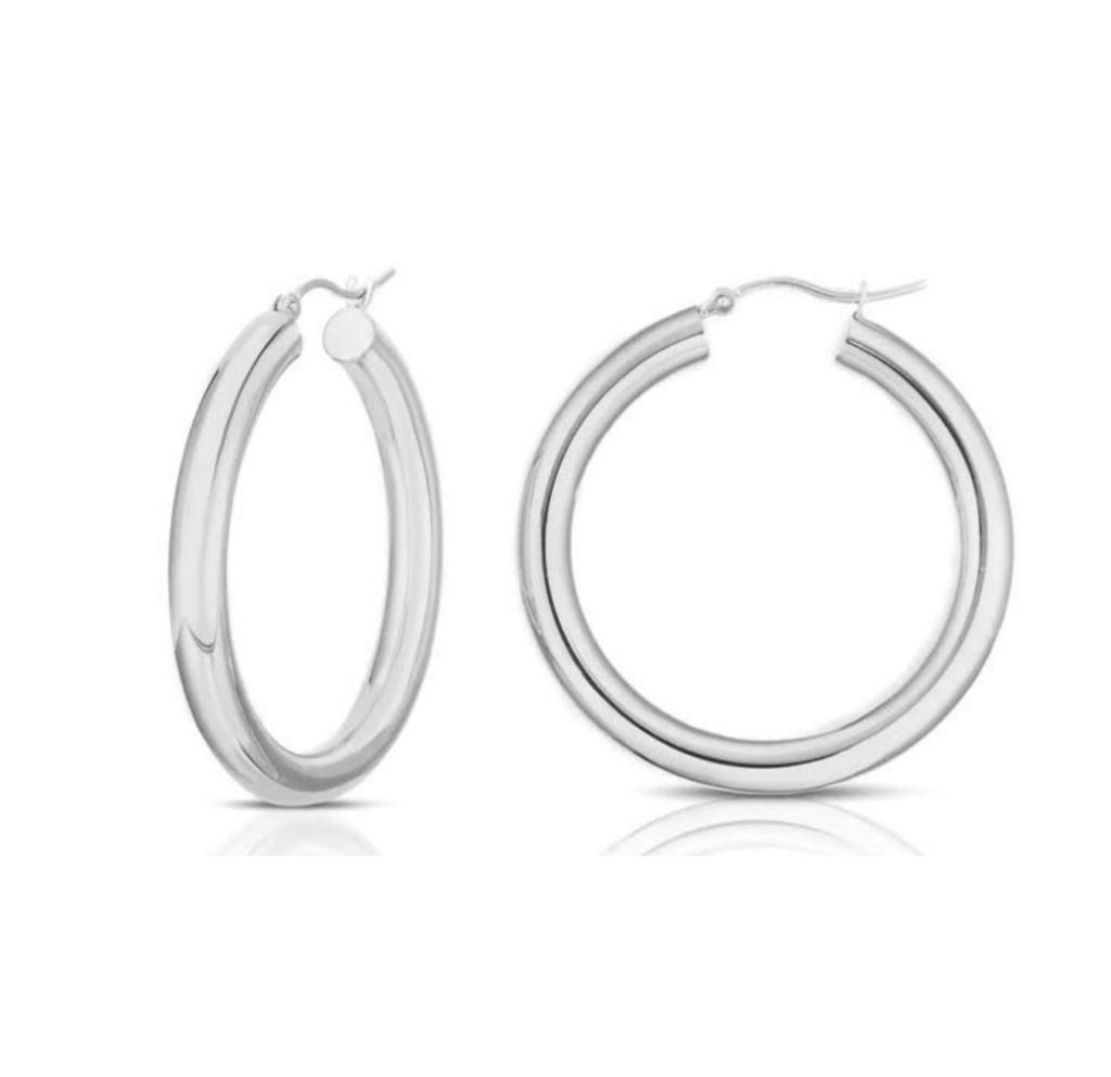 Orecchini Liu Jo LJ2372 Maxi Cerchio Spesso Silver Lucido | Large Hoop Earrings Donna