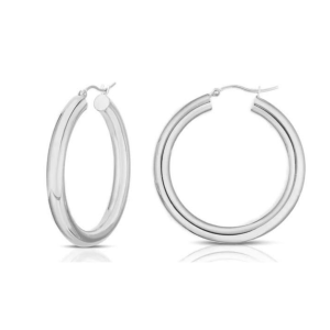 Orecchini Liu Jo LJ2372 Maxi Cerchio Spesso Silver Lucido | Large Hoop Earrings Donna